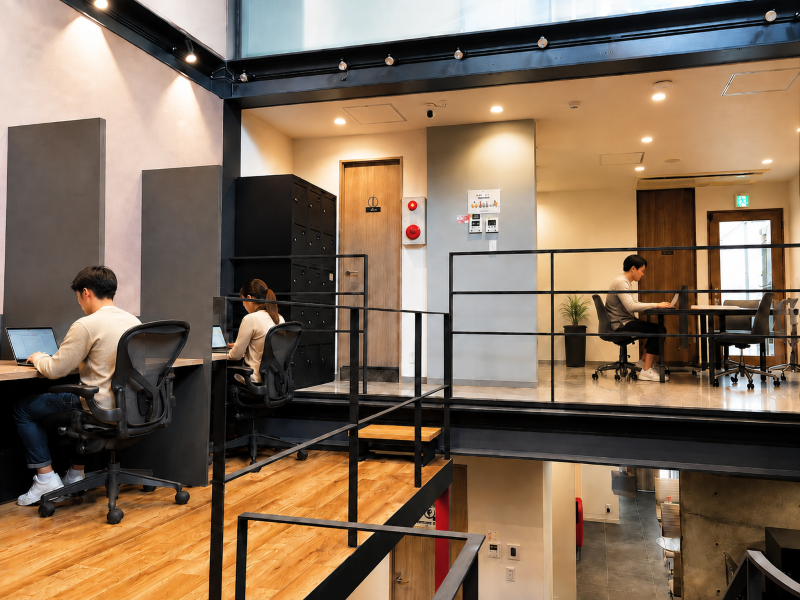 work and place 神戸北野のオープンスペース