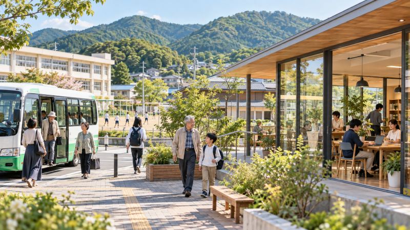 スクールバスの空き時間が地域の足に。「共有して続ける」という社会設計の写真